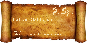 Heiman Szilárda névjegykártya
